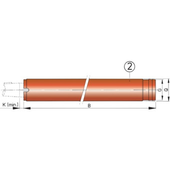 Vetus BL25S1500 - Steel Stern Tube Ø 25 mm, L=1500 mm