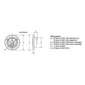 Hella Marine 2JA 017 884-001 - Apelo Euroled 75 White Plastic Round Downlight RGB/W 12V