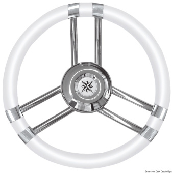 Osculati 45.137.03 - C Soft Polyurethane Steering Wheel White/SS 350 mm