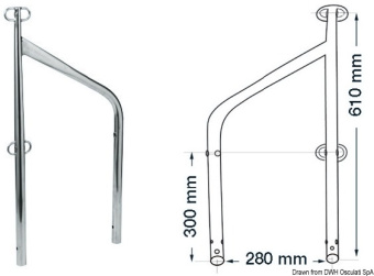 Osculati 41.176.01 - Twin Stanchion for External Bases