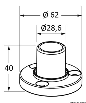 Osculati 48.180.02 - Base for T-Top Ø 32 mm
