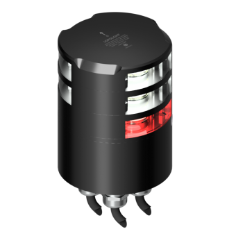 Lopolight 300-112G2ST+141-B-CD - Navigation Light 3NM 360° White, Double + 3NM 135° Red Suez Stop, Black