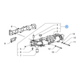 Vetus VFP01788 - Exhaust Manifold 5 Cylinder Assembly