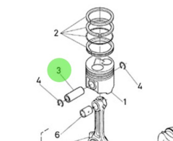 Nanni Diesel 970307331 - Piston Pin for Crankshaft and Piston Assemblies