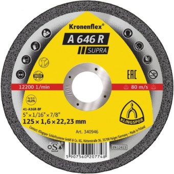Klingspor Slitting Disc (A 646 R Supra) 115 X 1,6 X 22,23mm (25 pcs)