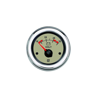 Vetus VLT24N - Voltmeter beige, 24 V (20-32V), Hole size Ø 52 mm