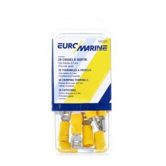 Euromarine Clip Terminal 6,3mm Female Yellow- Set Of 10