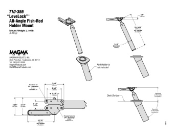 Magma T10-355 LeveLock® All-Angle Fish Rod Holder Mount