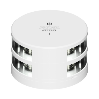 Lopolight 301-011KLST-WH-UL - Navigation Light 5NM 225° White, Masthead, Double, White Coated, UL