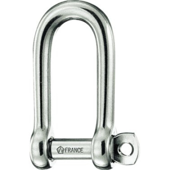 Wichard Long D Shackle with Captive Pin Stainless Steel 316L