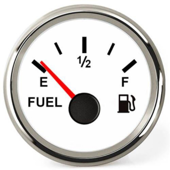 Hollex Fuel Gauge 9-32V White/Stainless Steel 0-190Ohm