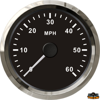 Trem L3280156 - Speedometer 0-60 MPH Black Cut-Out Diameter 85 mm