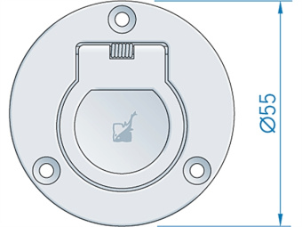 Round ⌀50 mm Latch Hatch Handle ROCA