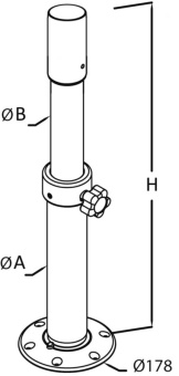Osculati 48.417.63 - Large Thread Lock Alu Table Pedestal 450/700 mm