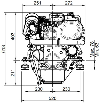 Solé Marine Diesel Engine Mini 33 With Technodrive Gear Box TMC60P, R=2.45:1