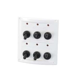 Allpa Plastic Circuit Panel, 12v, 110x124mm, 6-Position, 15a Fuses, With Label Set, White