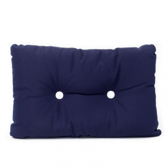 Blue Cushion with White Buttons 55x35 cm