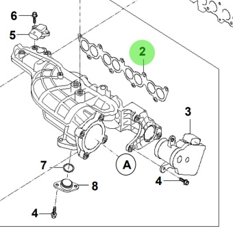 Bukh 28312-2F000 - Intake Manifold Gasket for R210J Engines