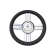Allpa 4-Spoke Wheel 'Model 25B' Stainless Steel With Black Polyurethane Rim, Ø350mm, Depth 60mm