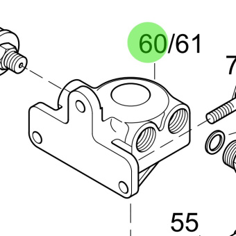 Steyr 2203536-8 - Painted Oil Filter Bracket Assembly for MO266K43, MO256H45, MO256K43, MO246K41 Engines
