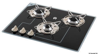 Osculati 50.706.14 - Gas Hob N.3 Pyroceram Burners 505 x 410 mm