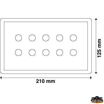 Trem L0680409 - Horizontal Electrical Panel With Prewired Circuit Breaker 3 Buttons 7 Switches