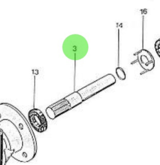Nanni Diesel 970303671 - Sea Water Pump Shaft for 4.110HE Engines