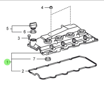 Nanni Diesel 970316124 - Cylinder Head Cover Assembly for T4 Series Engines