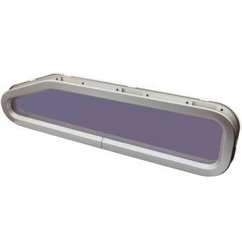 Lewmar 393450200 - 45L GRY Portlight Fixed White Frame 195 x 708mm