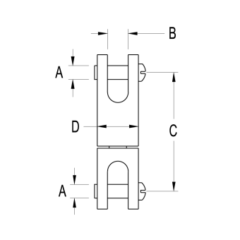 Ronstan RF79 Fork & Fork Swivel, 7.9mm (5/16") Pins