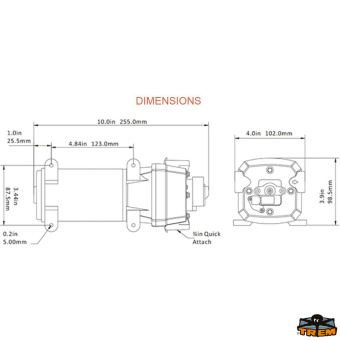 Trem P1612017 - 4-Diaphragm Self-Priming Fresh Water Pump Long Version 12V Flow 17 Lt/Min