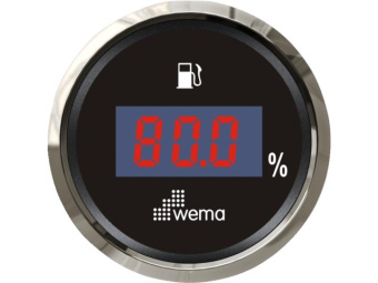 Wema 110602 - Digital Fuel Gauge 0-190 Ohm Black Silverline