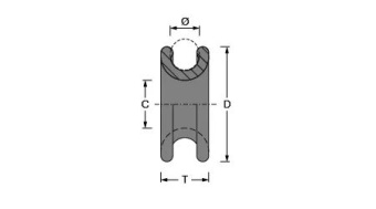 Antal R14.10 - Aluminum Low Friction Ring, D1=14mm, D2=35mm, Ø=10mm, T=15mm, SWL 1600kg