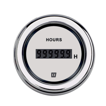 Vetus HOURCW - Hour Counter, White, 12/24V, Cut-out Size Ø 52 mm