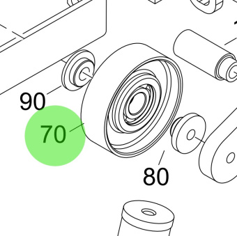 Steyr 2205695-7 - 6PK Idler Pulley Assembly for M160068 Engines