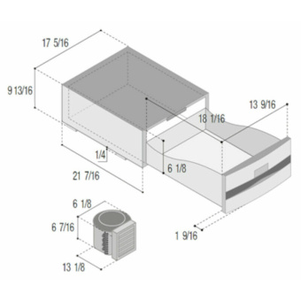 Vitrifrigo 0402-0107 Refrigerator Drawer D30A - White - External Unit - 12/24V