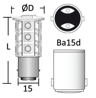 Osculati 14.443.02 - Led Bulb 12V BA15D 3,6W 264 Lum
