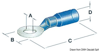 Osculati Heat-Shrink Waterproof Ring Terminals for 1.2-6 mm² Cables