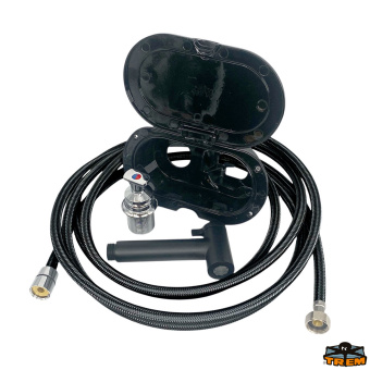 Trem N0132406 - Black Oval Shower Box With Mixer And Black Multijet Shower 4,00 m Hose
