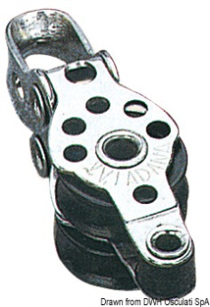Viadana Micro Double Block with Rope Guide for Rope up to 5 mm, 17 mm Sheaves