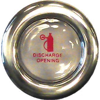 Allpa Fire Extinguisher Discharge Opening With Breakable Glass, Dims. 50x70x29mm
