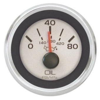 Veethree 65526SSFE Engine Oil Pressure Gauge 0-80 PSI