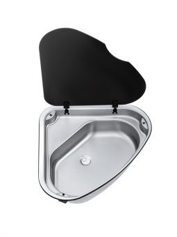 THETFORD 330 Triangular Left Hand Corner Sink with Cover 480x480x140 mm