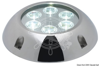 Osculati 13.284.01 - Underwater Lamp For Sides, Transom, Transom Platform 6kh3 W 12/24 V White