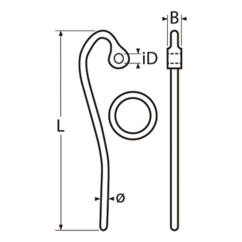 Stainless Steel Slip Hook for Turnbuckle M8