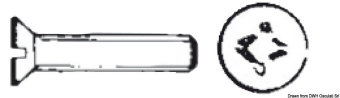 Osculati AISI 316 Stainless Steel Slotted Countersunk Machine Screws DIN 965 / UNI 6109, M3–M8