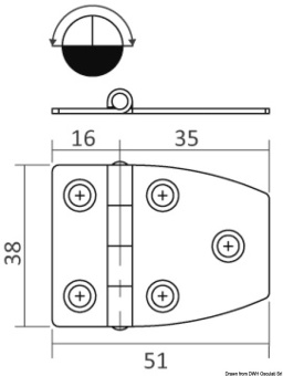 Osculati 38.491.30 - SS Hinge 51.5x27 mm