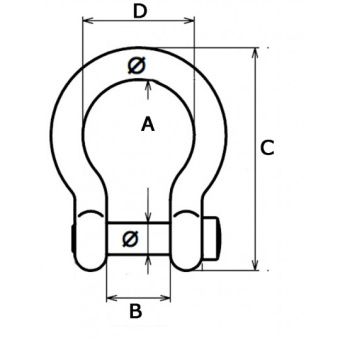 AISI 316 S.S. Bow Shackles 12 mm