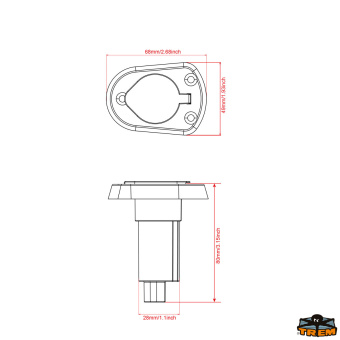 Trem L3980068 - Spare Base For Pole Lights Recess Fit On Flat Surface In Nylon