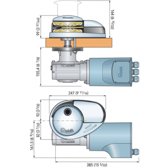 Quick DP3 Low Profile Vertical Windlass 1500 Watt - 12 Volt For Chain 8 mm